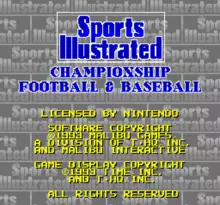 Image n° 1 - screenshots  : Sports Illustrated Championship Football & Baseball